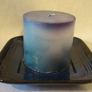 candle and plate
